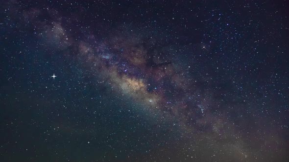 Milky Way movement in Video Full frame of sky. Nature and travel concept. alt
