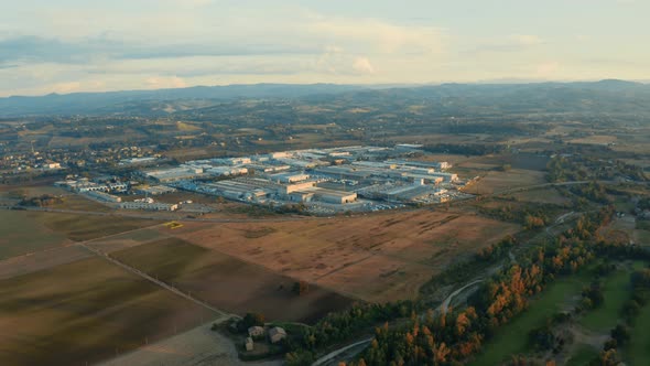 Aerial view of research center alt