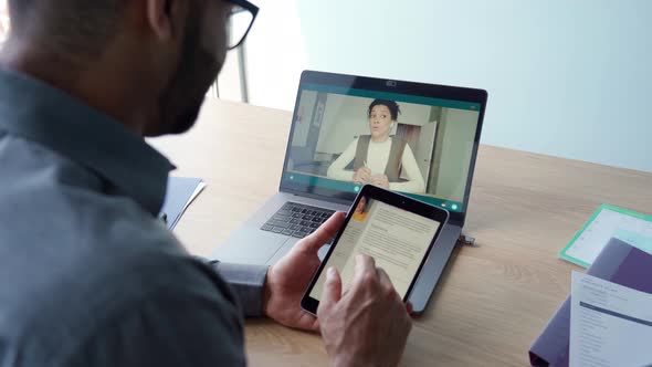 Indian Latin Hr Manager on Interview with African American Applicant Online alt