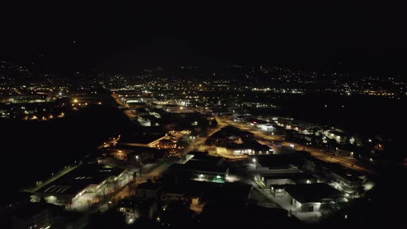 Aerial View Indutrial Area Night