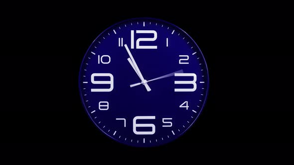 Modern Blue Clock Face Moving Fast Forward