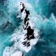 Top Down View of Big Waves Crashing Into Cliffs Near the Shores of Madeira Island Portugal - VideoHive Item for Sale