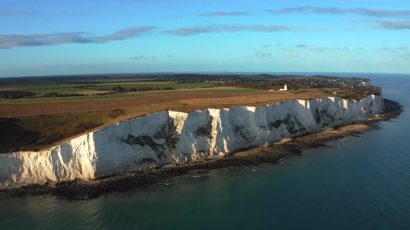 Aerial View of the White Cliffs of Dover Which Face Towards Continental Europe alt