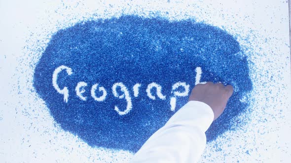 Blue Writing Geography