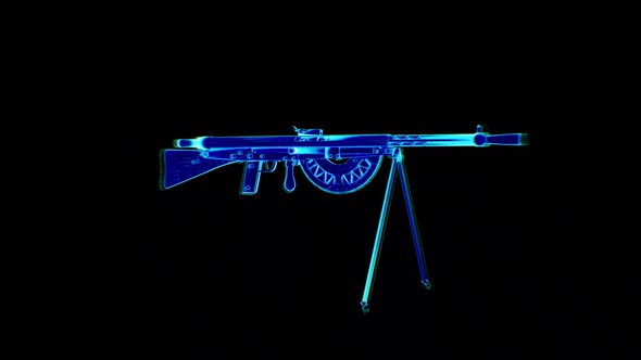 French Machine Gun Chauchat Hologram Loop Rotation alt