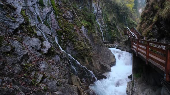 Wimbachklamm gorge and Wimbach stream, Bavaria, Germany alt