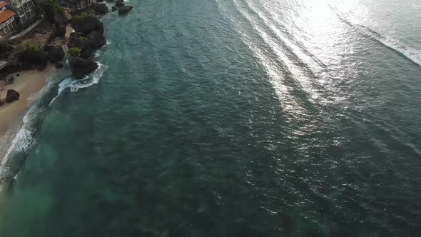 Beautiful Bingin beach and cliff drone footage in Bali. This footage was shot during Sunset time. alt
