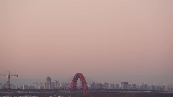 Panorama of the Evening City of Moscow