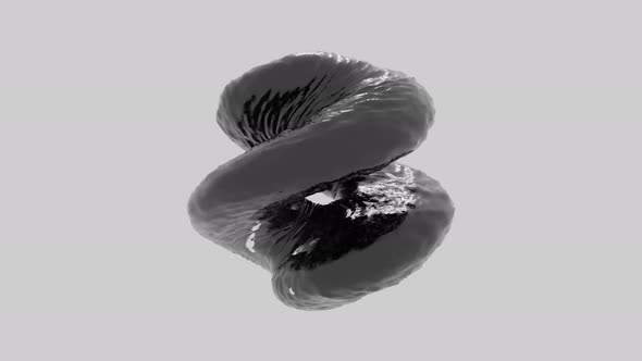 Abstract spinning unusual 3D liquid figure alt