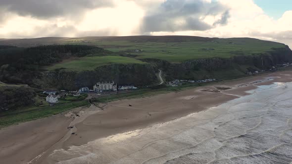 Aerial View of Downhill Strand at the Mussenden Templein County Londonderry in Northern Ireland alt