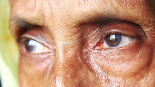 Detail Shot of Asian Senior Women Eye alt