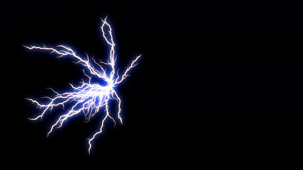 Movement of energy like lightning on a black background