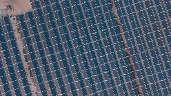 Huge innovative solar farm. Photovoltaic solar panels on the flat roof of the building. Alternative  alt