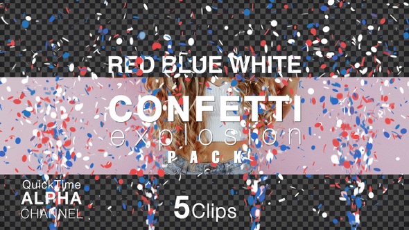 Red Blue And White Color Confetti Pack