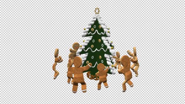 Gingerbread Party - Xmas Tree Dance - Transparent Loop