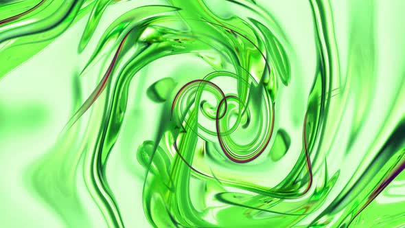 Abstract Green Color Glossy Twirl Motion Animated Background alt