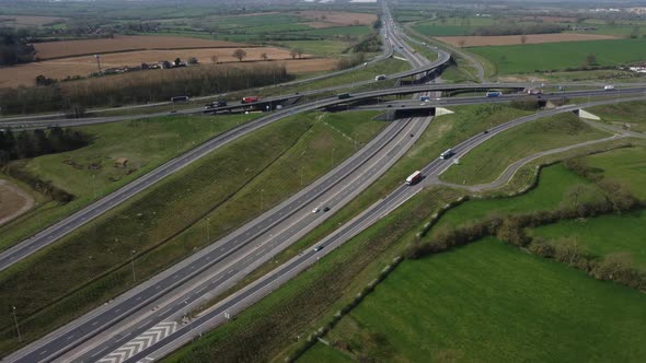 Aerial Catthrope Interchange From North East M1 M6 A14 Motorway Junction