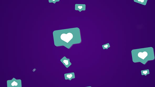 Social media animated hearts like