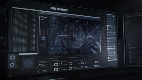 Accessing Satellite Images. Footage of Mountainous Terrain. Recording Data. UI alt