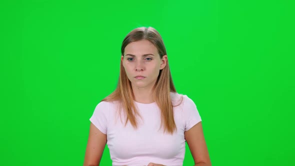 Young Businesswoman Comes Up with Ideas for a New Startup an Emotional Caucasian Woman Standing on a alt