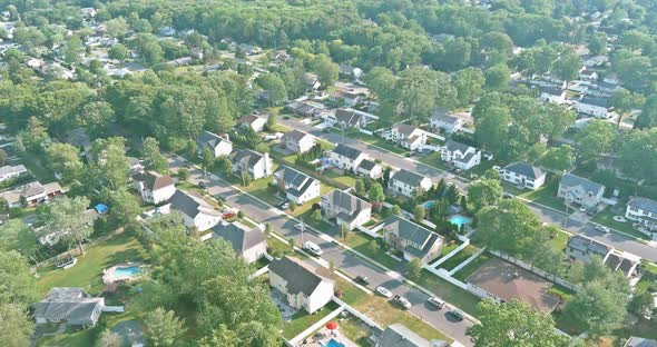 Aerial view of residential quarters at beautiful town urban landscape alt