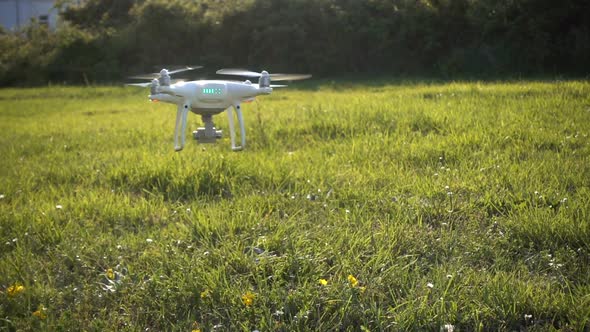 Drone Flies Away Outdoors alt