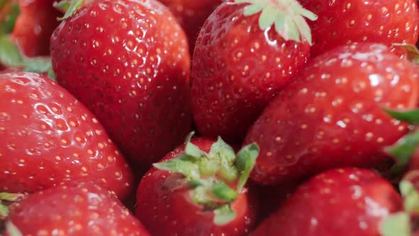 Ripe fresh strawberries close up.  Organic ripe strawberry. Concept of hygiene, diet and healthy