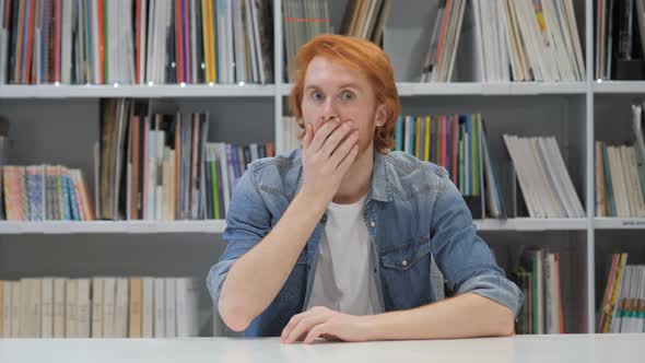 Amazed Surprised Man with Red Hairs, Wondering alt