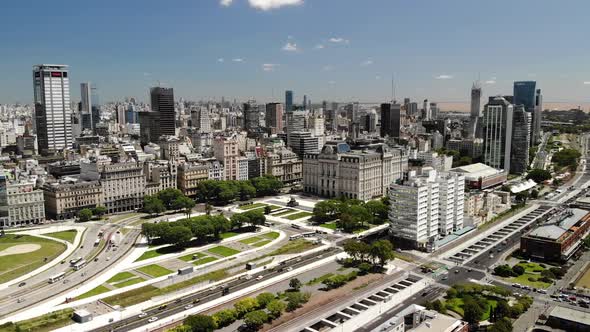 Aerial view of Plazoleta del Tango in Buenos Aires alt