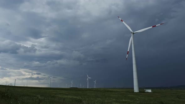 Windmill or Wind Turbine on Wind Farm in Rotation, Stock Footage ...