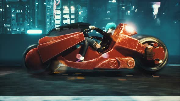 The Girl Of The Future Rides Motorcycle alt