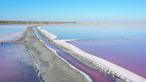 Pink Salt Lake Aerial View  alt