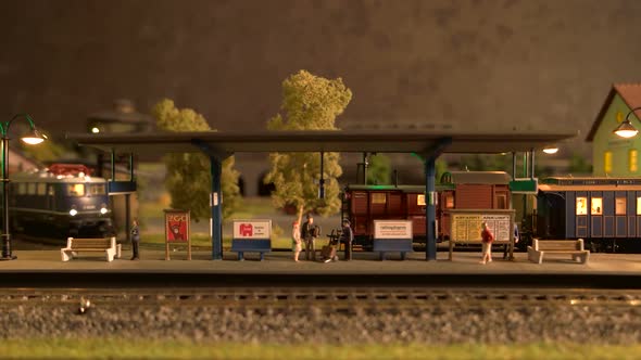 Model of Railway Train Station. alt