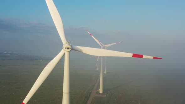 Windmills or Wind Turbine in Morning Light alt