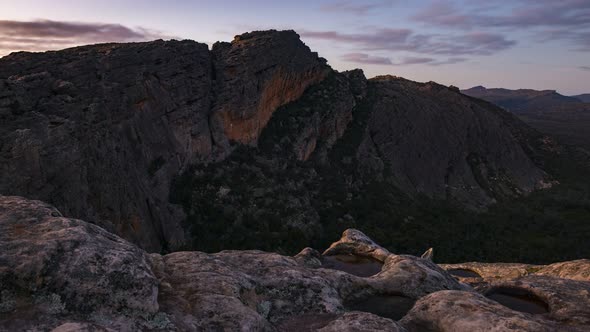4K Timelapse from the Summit of Hollow Mountain in Roses Gap, Grampians NP, Victoria, Australia
