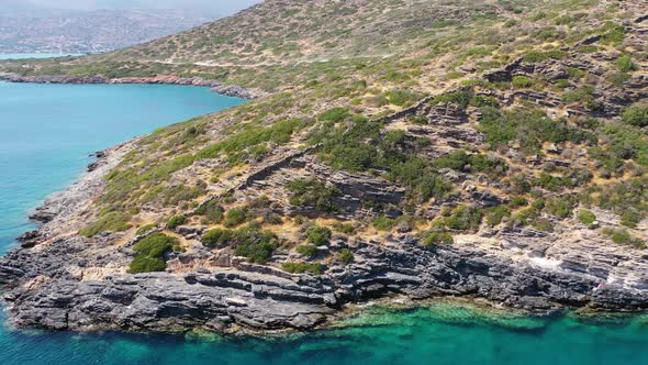 Aerial View of Kalydon Island, Crete, Greece