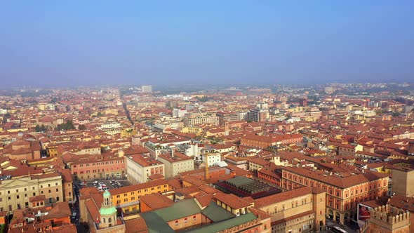 Circular panorama of the city, Bologna, Italy
