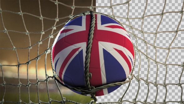 Soccer Ball Scoring Goal Night Frontal - United Kingdom
