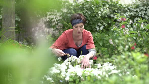 Woman working in garden
