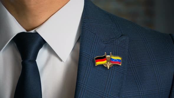 Businessman Friend Flags Pin Germany Venezuela alt
