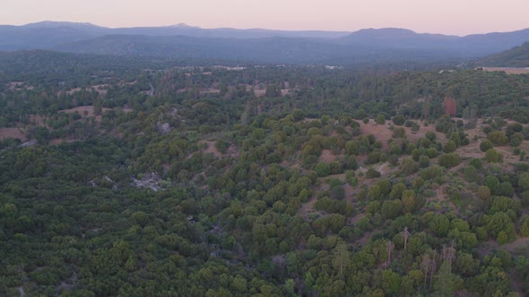 Aerial Drone Shot Descending into a River in the California Wilderness (Fresno River, Oakhurst, CA)