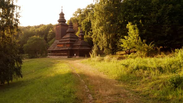 Dark Spooky Orthodox Church in a Forest alt