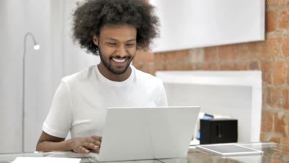 African Man Talking for Video Chat alt
