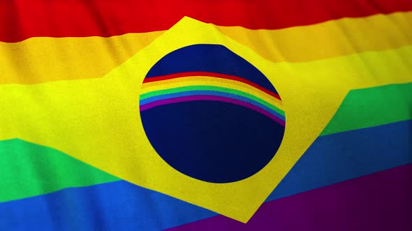 Gay Brazil Pride Flag Loop