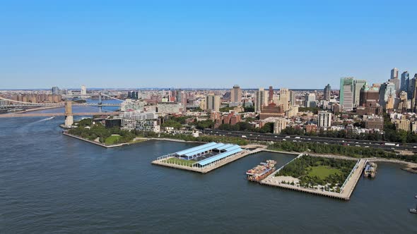 Aerial Fly Over of Brooklyn Rooftops with Beautiful Brooklyn Apartments alt
