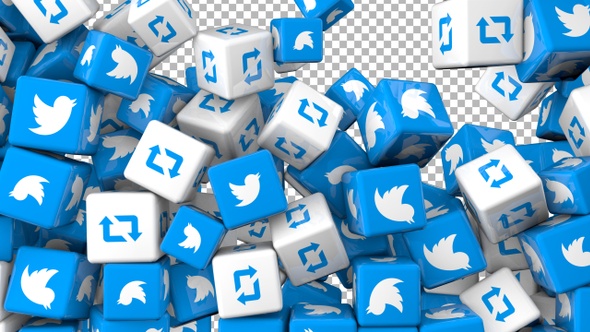Social Media Icons Transition - Twitter and Retweet