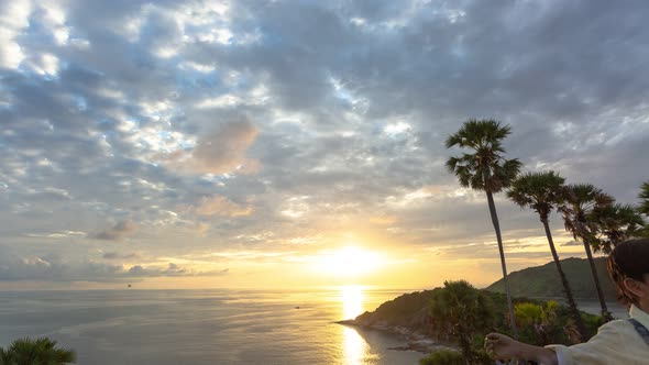 Time Lapse Sunset At Promthep Cape Viewpoint Phuket alt