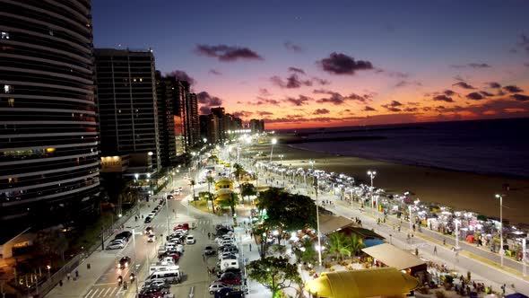 Tropical beach scenery of Fortaleza. Northeast Brazil. Ceara state. alt