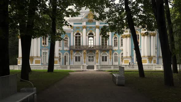 Handheld Shot of Path To Hermitage Pavilion in Tsarskoe Selo