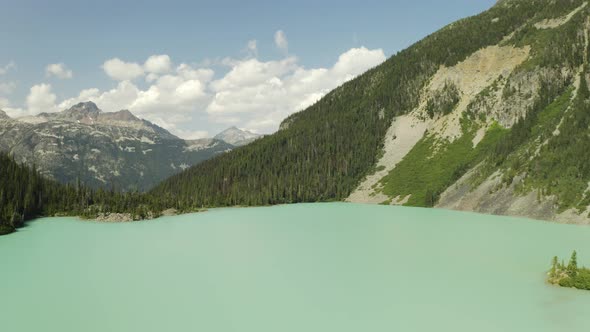 4k Aerial Drone Shot of Joffre Lakes Turquoise Lakes, Provincial Park in British Columbia, Canada. I alt